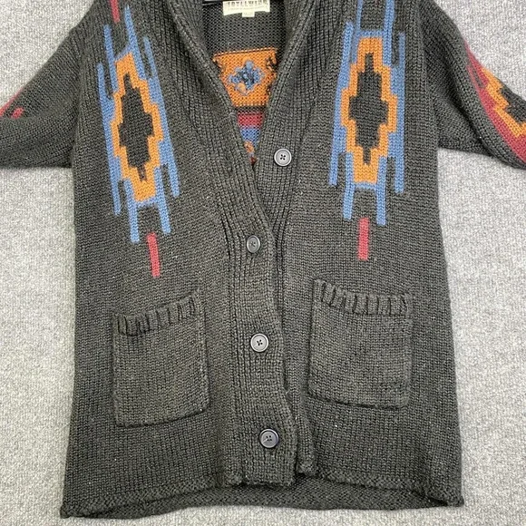 Idyllwind Cardigan Sweater Womens XS Multicolor Aztec Western Shawl Knit Chunky - Picture 5 of 9